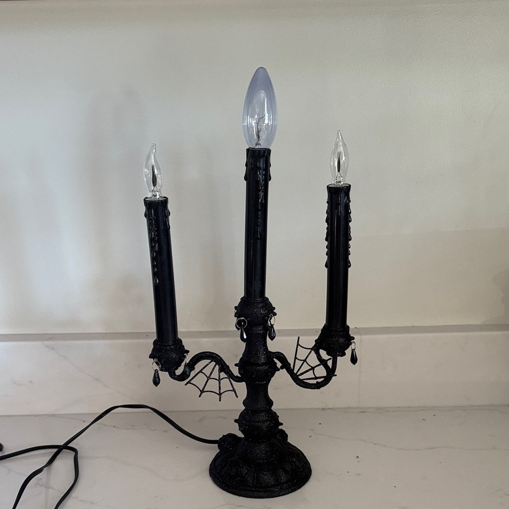 Halloween Black Gothic Candelabra Lamp